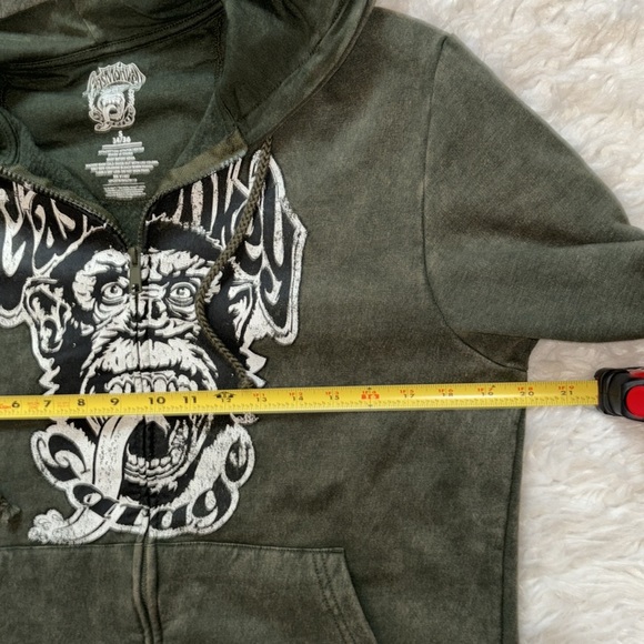 Gas 🙊 Monkey Garage Full Zip Kangaroo Pocket Hoodie, Size S - Picture 4 of 10